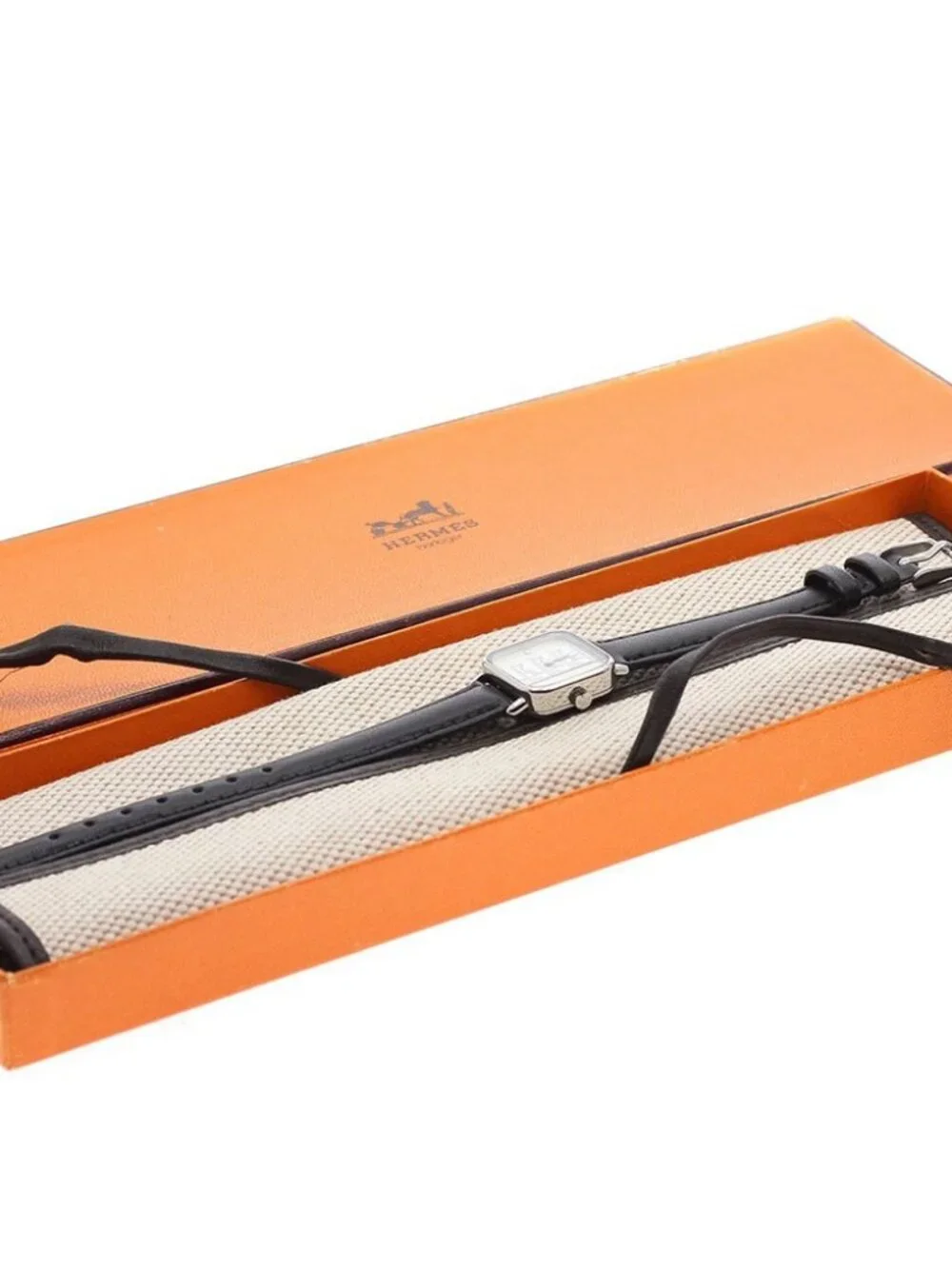 HERMES Carriage pattern Silver Dial Quartz Ladies Watch_961419